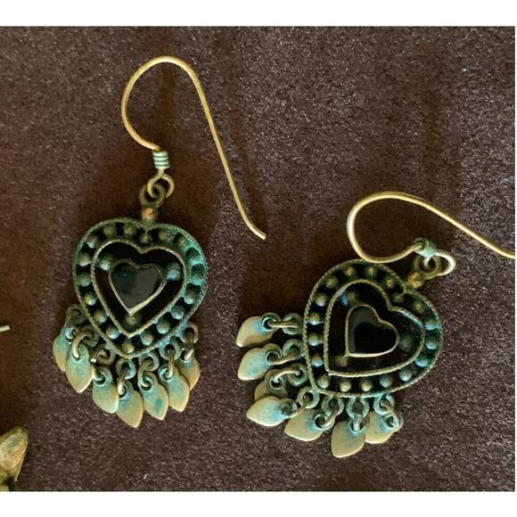 Vintage Whimsical Hook Earrings, SET of 3, Unmarked - Picture 2 of 4